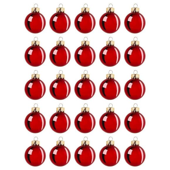Ikea Vinterfint Ornaments Red Glass Set of 25 1 ½" New 205.534.05 Fast Shipping - Picture 1 of 4